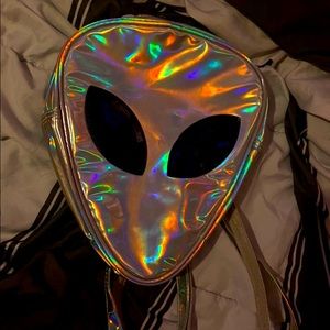 Holographic alien mini backpack